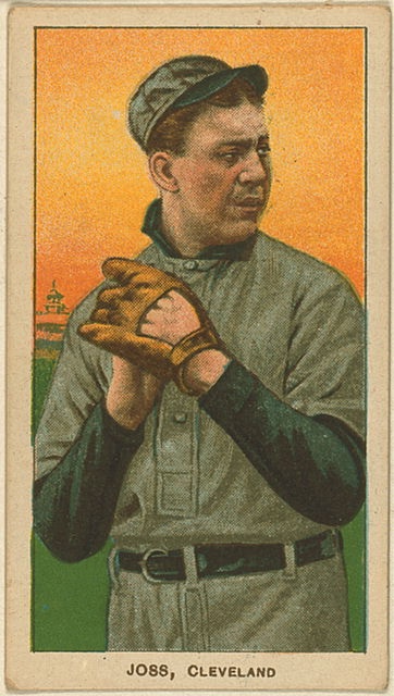 Archival T206 Addie Joss card marking an empty comics catalog